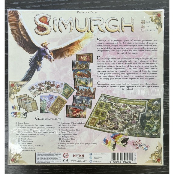 Simurgh Board Game by Pierluca Zizzi 2015 NSKN Legendary Games, New and Sealed - Picture 2 of 10